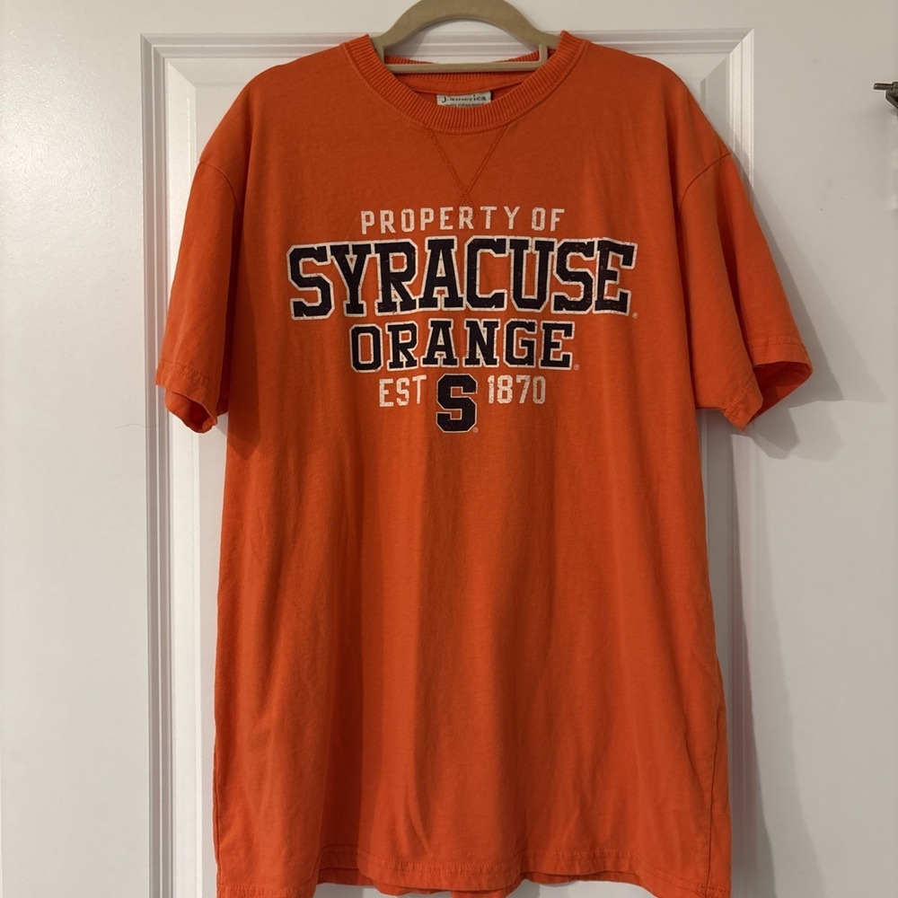 J. America Syracuse University 100%‎ Cotton Orange And Blue Unisex T-shirt Soft